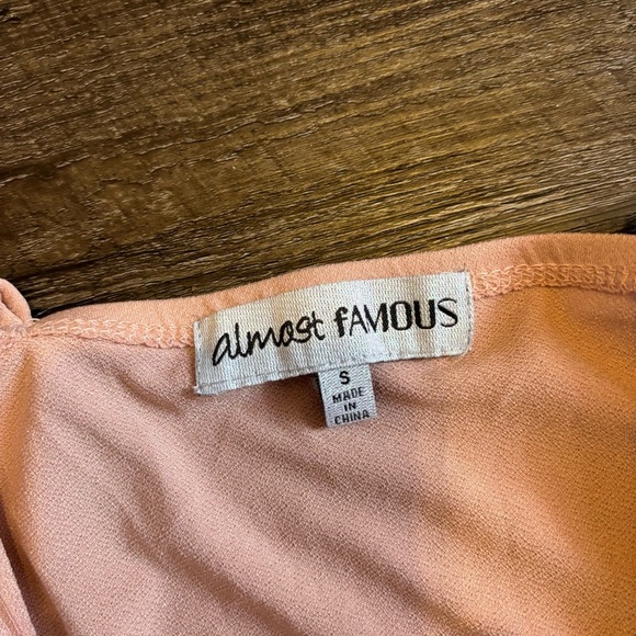 Almost Famous Tan Pink Asymmetrical Bodycon Dress - Picture 4 of 4